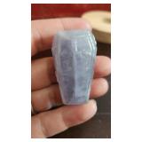 FLUORITE genuine crystal carved coffin