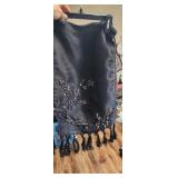 fancy beaded black table runner