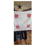 1940s hand stitched tea time table cover 3ft x 3ft