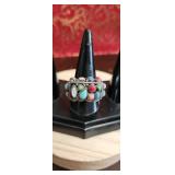 Ring sterling silver with semi precious stones