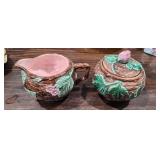 The Hald9n Group 1985 cream and sugar set roses