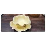 beautiful glass flower bowl and saucers set