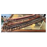lot of belts 32-34" long as pictured