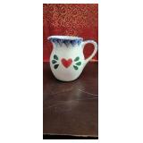Blue Sponge Vintage pitcher with some crazing to