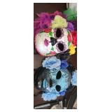 2 masks decoration day of the dead Halloween etc