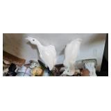 Vintage kiche ducks kitchen decor pair white 1950s