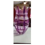 Purple plaid painted crystal vase as pictured i