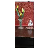 vintage hand pulled glass flowers and leaves