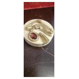 1970s Avon collectible faux amethyst and seed