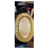 24x17" western brand platter with rustic finish