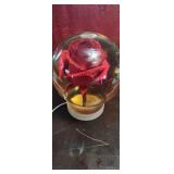 real flower rose in a globe SUPER COOL!!