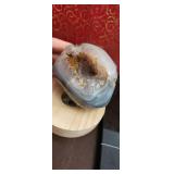 RARE PERIWINKLE BLUE AGATE CLEAR CRYSTAL GEODE