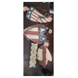 wooden rustic craft angels and heart 3 pieces