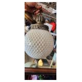 1970s vintage white hobnail milk glass swag l