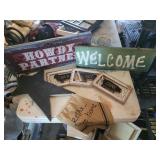 Western style signs and wall decorations