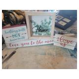 I Love Us style decorations wall art signs