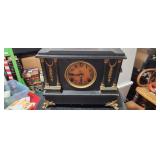 Antique E. Ingraham wood clock with fabulous