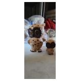 Mama owl and Baby collectible ceramic owls as
