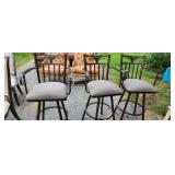 lot of 3 spinning metal and upholstery longhorn