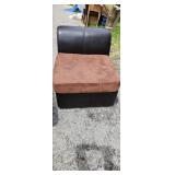 Single modern armless armchair brown seat is 19"