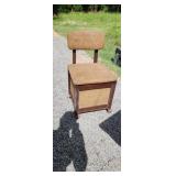 Vintage sewing chair with storage under the seat
