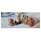 Vintage owl collectible figures 4 pieces