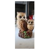 vintage owl pair aprox 7" tall VERY HEAVY solid