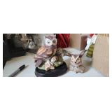 Mint owl family porcelain collectible owls with