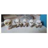 Vintage Enesco porcelain owl figures c