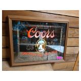 Framed Coors illuminated advertising mirror, works