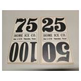 2 NOS Palestine Home Ice Co. window cards