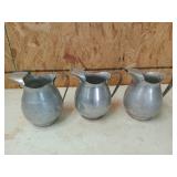 3 pure aluminum pitchers w/ ice lip