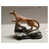 Ceramic mountain lion statue 7x7