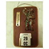 German wall plaque calendar thermometer 7.5"