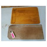 2 wooden cutting boards 9x21.5, 20x14