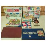 Box of assorted games, puzzles