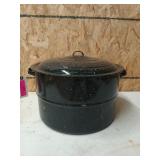 Large enamelware canning pot w/ accessories