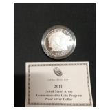 2011 US army commemorative silver proof $1