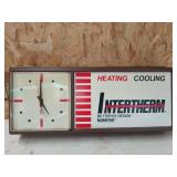 Plastic intertherm illuminated clock, non working
