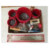 Asst nails, socket holders, screws, GM lubra