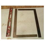 2 framing squares, 2 ft aluminum level