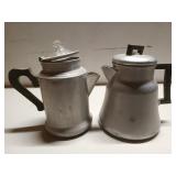 Mirro aluminum percolator w/ Pyrex lid insert,