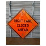 Vinyl right lane closed construction sign 4