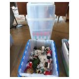 Four containers of Assorted Christmas decor,