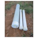 Three PVC with cap for underground storage One