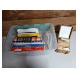 Tote of cookbooks and family recipes