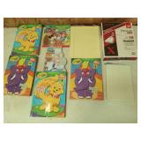 Plastic tote with lid & coloring books, legal