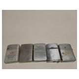 5 asst lighters: Storm Master, My Lite, Japan