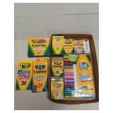 Asst crayons, colored pencils, markers