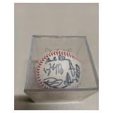 Autographed baseball w/ 20+ unknown autographs
